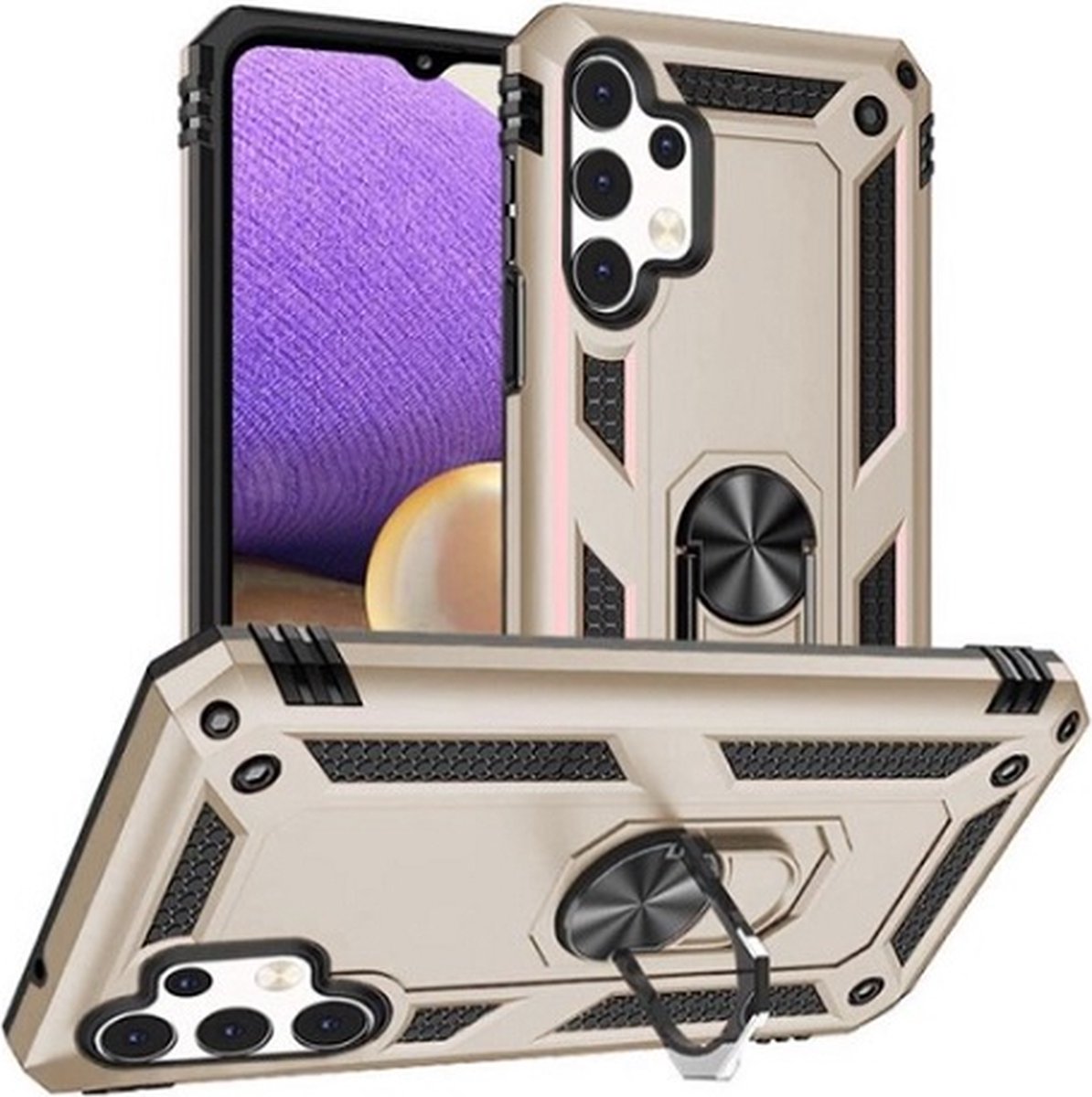 Samsung A32 4G Hybrid Armor Anti Shock Hoesje Goud