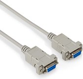 Câble null modem - 9 broches - 2 mètres - Wit - Allteq