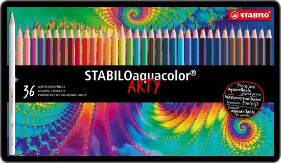 STABILO Aquacolor - Premium Aquarel Kleurpotlood - Metalen Etui Met 36 Kleuren