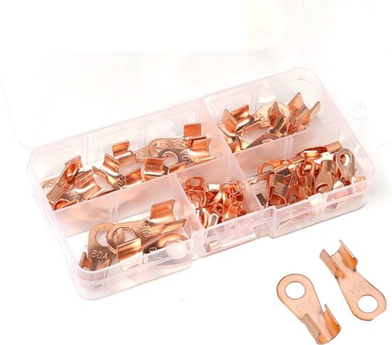 68x Koper Terminal set Kabel connectors voor kabels / 3A t/m 60A ...