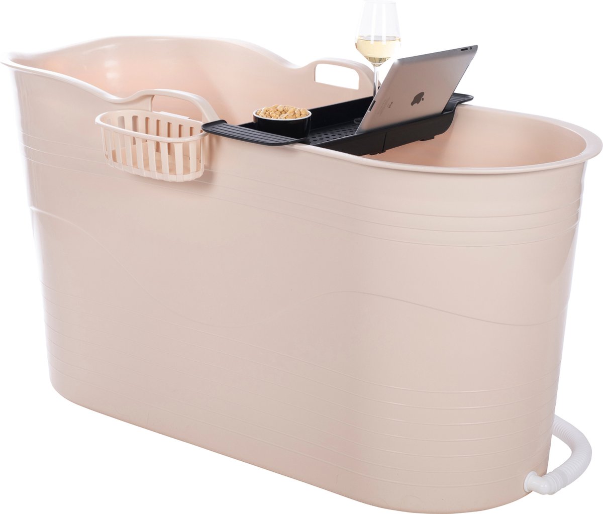 HelloBath® - Bath Bucket - L - 100 cm - Brazilian Sand - Zitbad - Ligbad (Verzending in doos) - Incl. Badplank en Kraantje