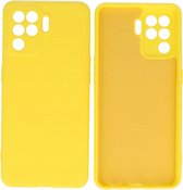 Hoesje Geschikt voor OPPO A94 4G - Fashion Telefoonhoesje Backcover - Siliconen Hoesje - Geel