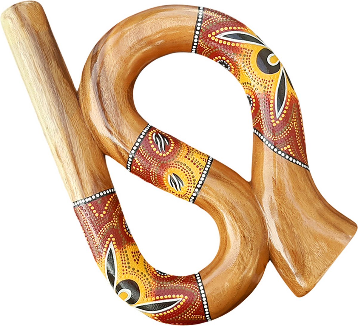 LIDAH® Didgeridoo Instrument - Snake Travel Digeridoo - 45 cm - Compacte Australian Muziekinstrumenten - Handgeschilderd Mahonie