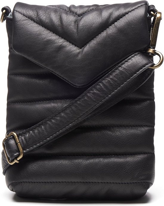 Chabo Bags - Venice Phone Bag - Telefoontasje - Crossoverbag - Leer - Gewatteerd -Padded - Zwart