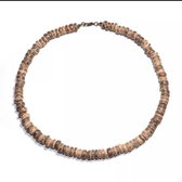 Collier pour homme de noix de coco, couleurs naturelles et terre, collier court de perles de noix de coco