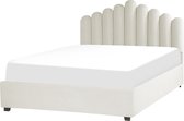 VINCENNES - Bed met opbergruimte - Wit - 160 x 200 cm - Fluweel