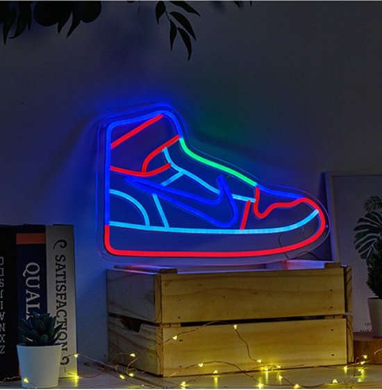OHNO Neon Verlichting Sneaker - Neon Lamp - Wandlamp - Decoratie - Led - Verlichting - Lamp - Nachtlampje - Mancave - Neon Party - Wandecoratie woonkamer - Wandlamp binnen - Lampen - Neon - Led Verlichting - Rood, Groen, Blauw, Geel