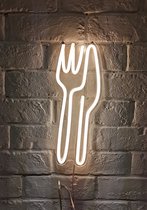 OHNO Neon Verlichting Cutlery - Neon Lamp - Wandlamp - Decoratie - Led - Verlichting - Lamp - Nachtlampje - Mancave - Neon Party - Kamer decoratie aesthetic - Wandecoratie woonkamer - Wandlamp binnen - Lampen - Neon - Led Verlichting - Geel