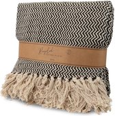 SENZA Plaid Cotton Recyclé Chevrons Zwart