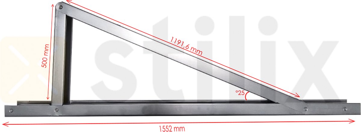 StilFix S-20°/25° Universeel & Modulair - Plat dak montagedriehoeken (Landscape)