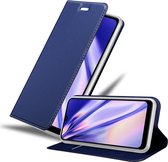 Cadorabo Hoesje geschikt voor Samsung Galaxy A10s / M01s in CLASSY DONKER BLAUW - Beschermhoes met magnetische sluiting, standfunctie en kaartvakje Book Case Cover Etui