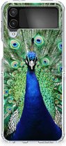 Siliconen Back Cover Geschikt voor Geschikt voor Samsung Galaxy Z Flip 4 GSM Hoesje Pauw