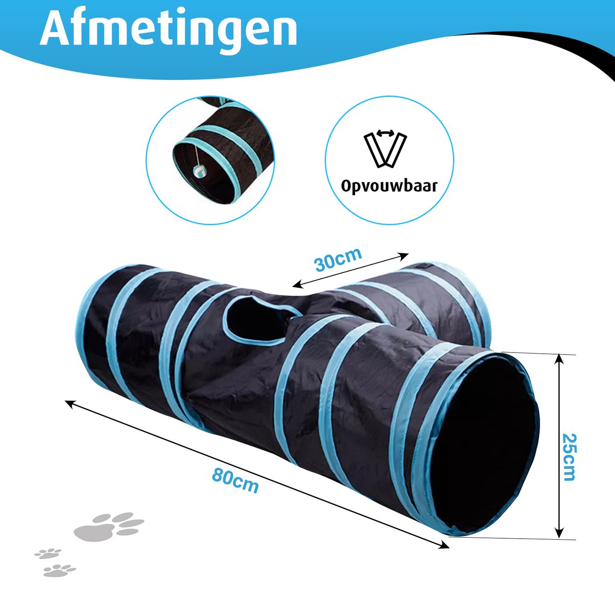 Kattentunnel - 3 Gangen - Konijnentunnel - Speeltunnel - Kattenspeelgoed - Kattenspeeltjes - Kruiptunnel — afbeelding 4