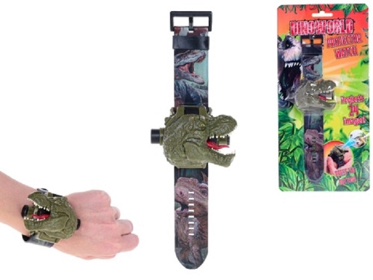 Dino kinder horloge - Jurrasic world - Met projector - Met 24 afbeeldingen - Dinosaurus - T-Rex