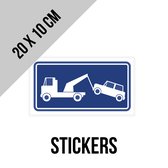 Pictogram/ sticker | Parkeren en stilstaan verboden | 20 x 10 cm | Wegsleepregeling | Verboden te parkeren | Takelen | Inrit vrijhouden | Uitrit vrijlaten | Stilstaan verboden | Poort vrijhouden | Prive parking | Rechthoek | 2 stuks