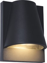 Olucia Luana - Moderne Buiten wandlamp met schemersensor - Aluminium - Zwart