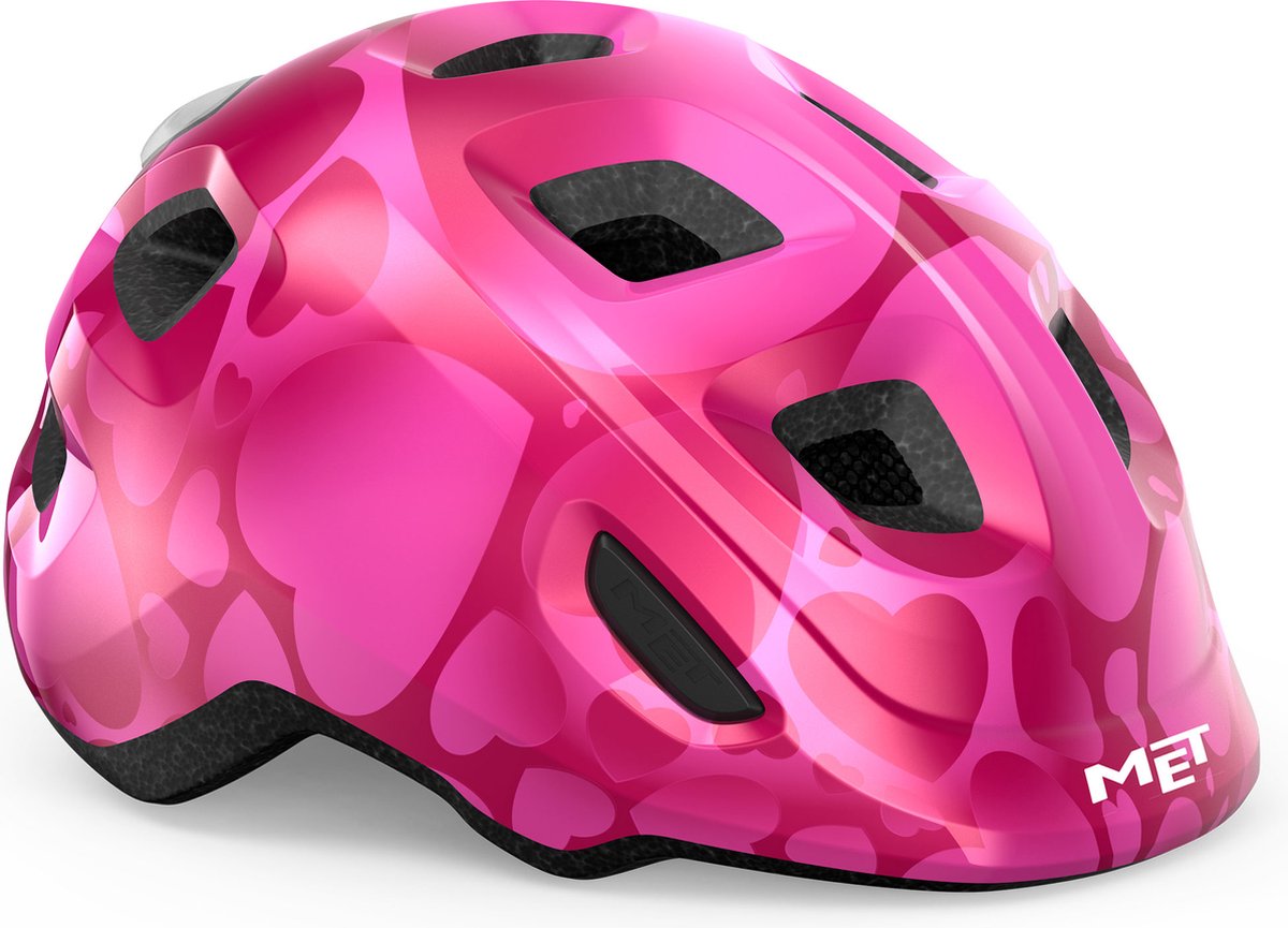 MET Hooray MIPS Kinderhelm Jongens & Meisjes – Fietshelm Kinderen - Maat S/M (52-55 cm) – Pink Hearts Glossy
