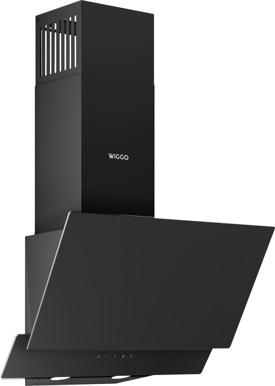 Wiggo WE-E523G(B) - Schuine Afzuigkap - 50 cm - Zwart Dubbel Glas - LED verlichting - Touch Control