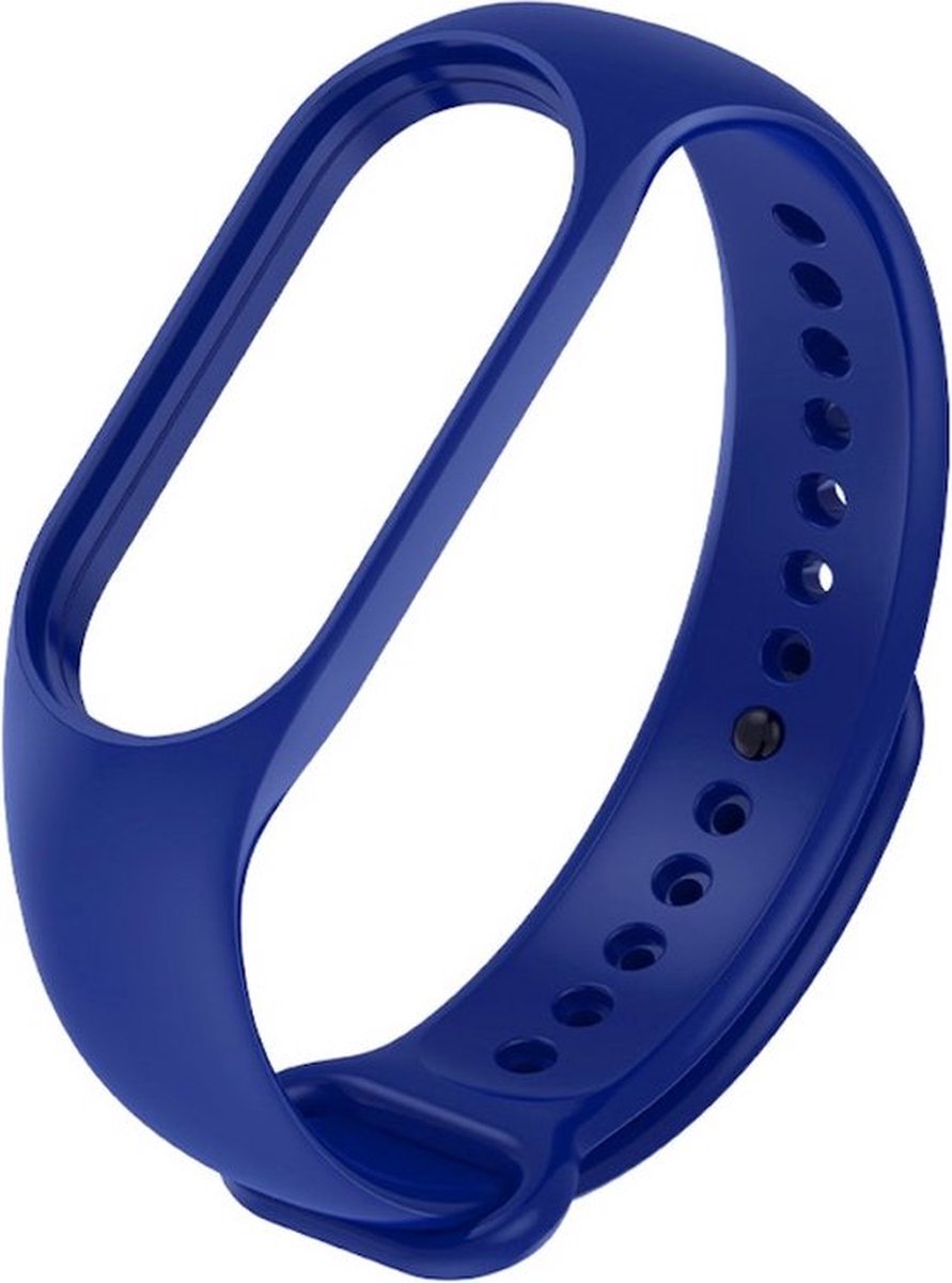 Siliconen bandje - Geschikt voor Xiaomi Mi Band 5 & 6 - Donker blauw