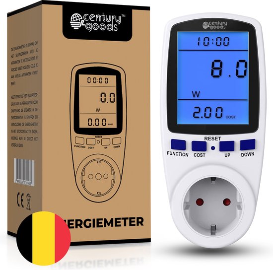 Foto: Energiemeter verbruiksmeter be energieverbruiksmeter stroommeter stopcontact met led display speciaal voor belgi 