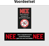 VOORDEELSET Nee Nee Sticker + Geen Collecte Sticker - Nee nee sticker brievenbus