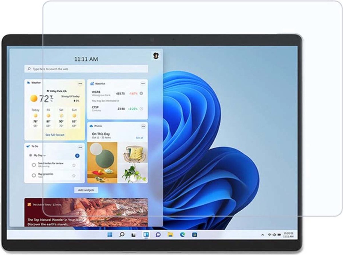 Shop4 - Microsoft Surface Pro 8 Glazen Screenprotector - Gehard Glas Transparant