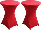 *** Set de 2 nappes de table debout rouge - Jupe de table debout - Party - Ø 80 x 110 cm - par Heble® ***