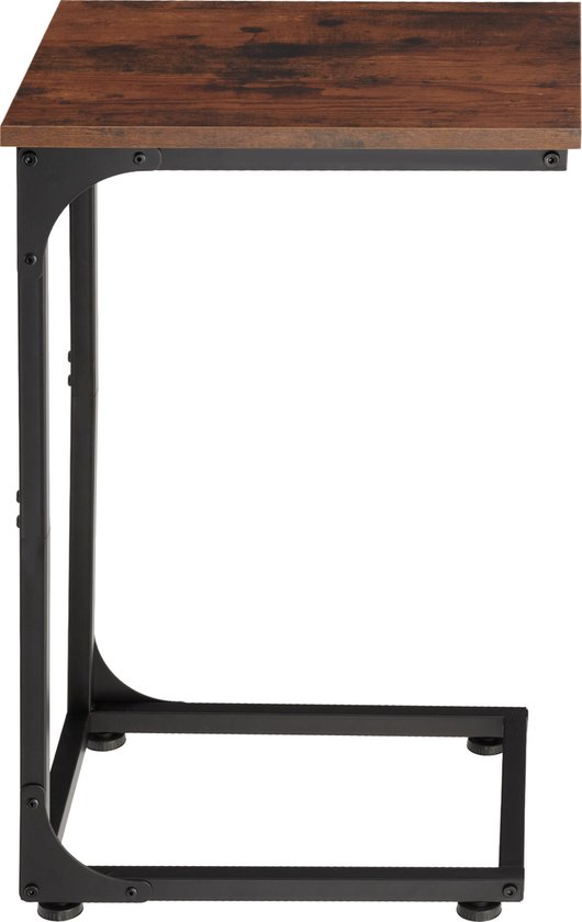 Tectake Bijzettafel Memphis 34x30x59cm - Industrieel Hout Donker - Rustiek