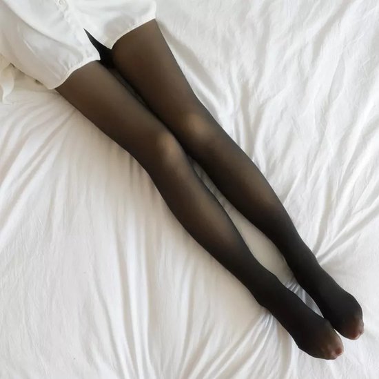 Fleece Panty - Warme Panty voor de Winter - FleecePanty Transparant - Zwart