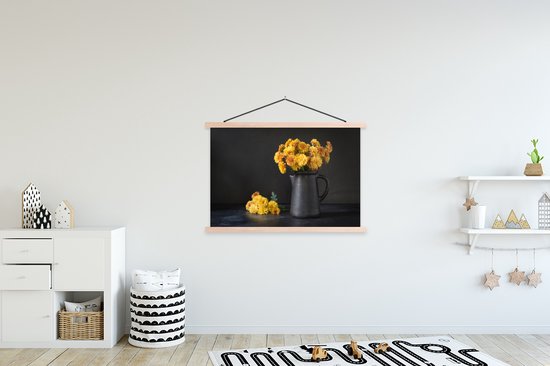 Affiche scolaire - Nature morte - Chrysanthèmes - Jaune - 120x80 cm - Lattes vierges