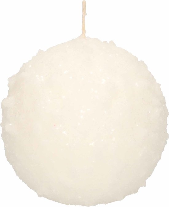 Enlightening Candles Sneeuwbal bolkaars - wit - 67 branduren - 10 cm - Kerst kaarsjes