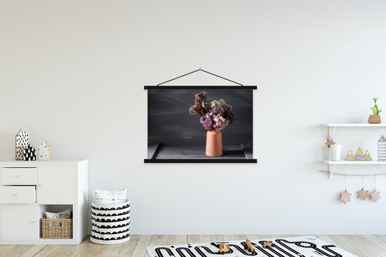 Affiche scolaire - Nature morte - Fleurs séchées - Vase - 120x80 cm - Lattes noires