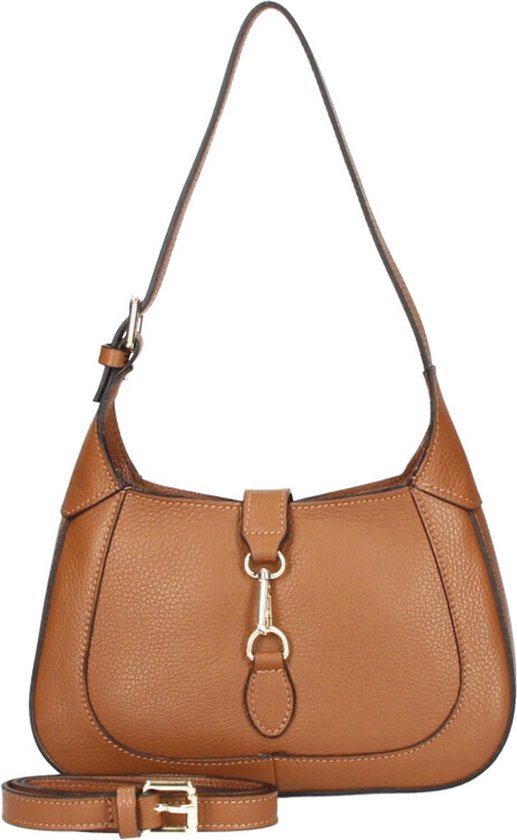 modamoda de T63LEDER - Bolso bandolera de piel para mujer, fabricado en Italia, azul claro, small
