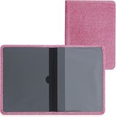 kwmobile Registration and Insurance Holder - Car Document and Card Holder - PU Leather - Glitter Uniform Pink