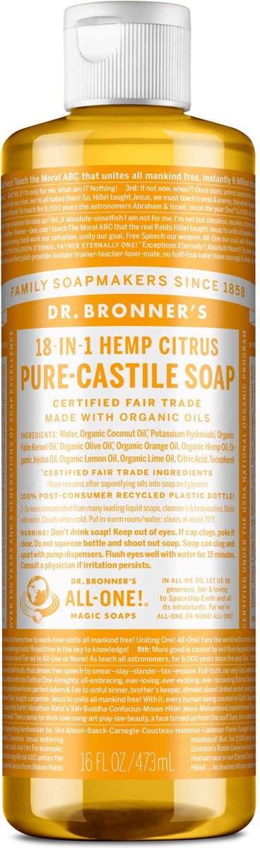 Dr Bronners Magic soap citrus