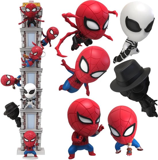 Figurine pour spider-man : Spiderman 30 cm Rouge Noir Or - Super Heros -  Personnage Articulé Marvel - Jouet - Set garçon