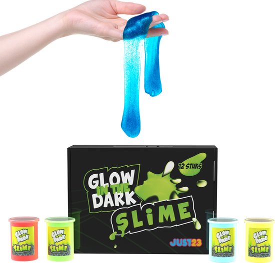 JUST23 Glow In The Dark Slijm 12 potjes Pakket Putty Voor