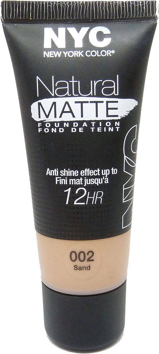 NYC Natural Matte Foundation 12HR Crème Foundation Teint Gezichtsmake-up 30ml - 002 Sand