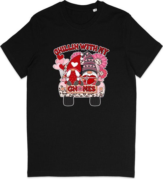 T Shirt Dames - Gnoom Liefde Hartjes - Zwart - L