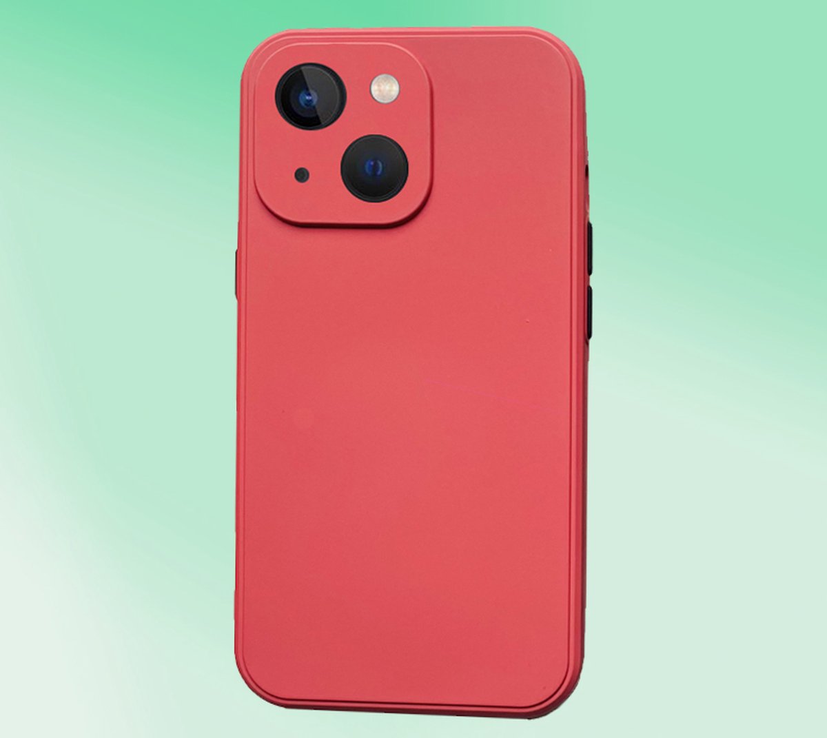 Apple iphone 13 Hoesje Back Cover met camera bescherming Donker roze 1x Gratis Glass Screenprotector