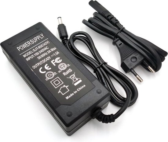 Oplader – Adapter – voor elektrische step Denver – universeel – 42volt – 2A – connector 2.1 – E-step Roeselare