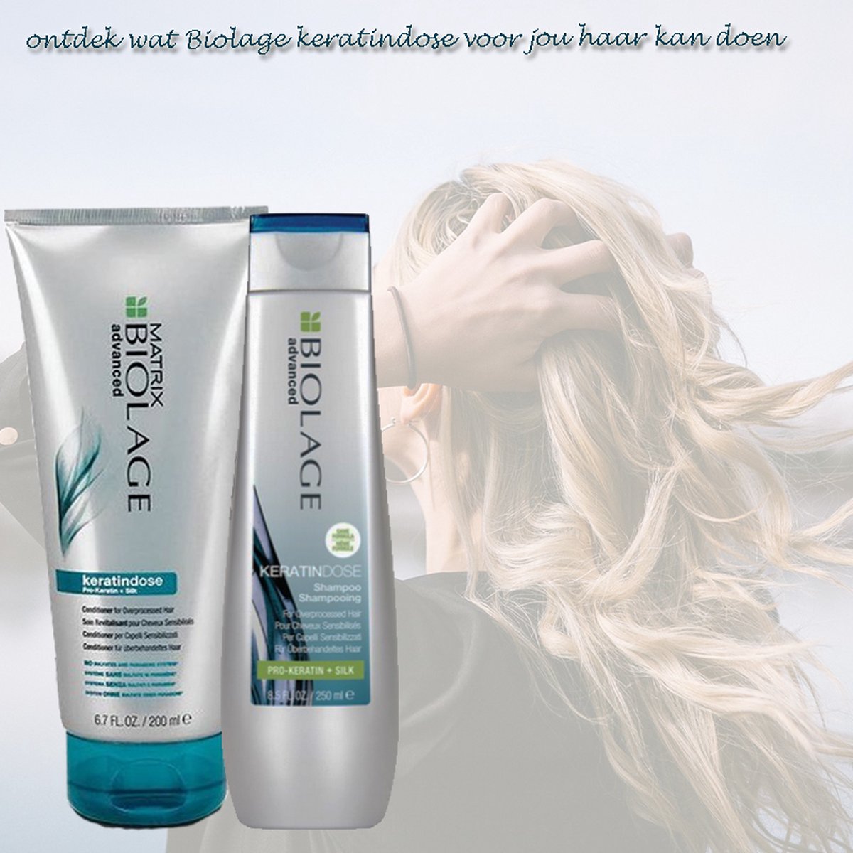 Set: Biolage Advanced Keratindose Shampoo 250ml en Matrix Biolage Conditioner 200ml