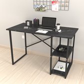 Bureau Nittedal laptoptafel 75x120x60 cm marmer zwart