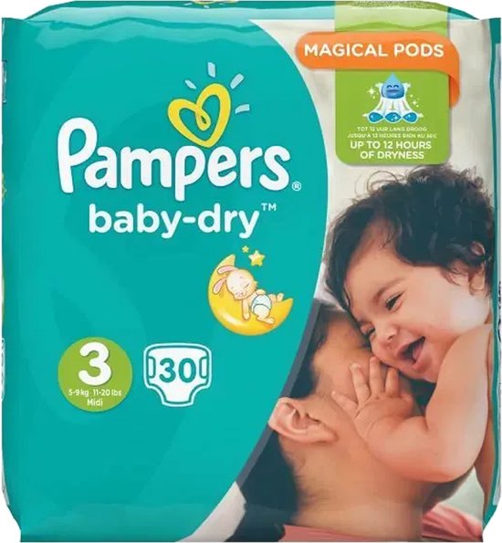 Handvest veronderstellen Faeröer Pampers Baby Dry Luiers Maat 3 - 30 Luiers | bol.com