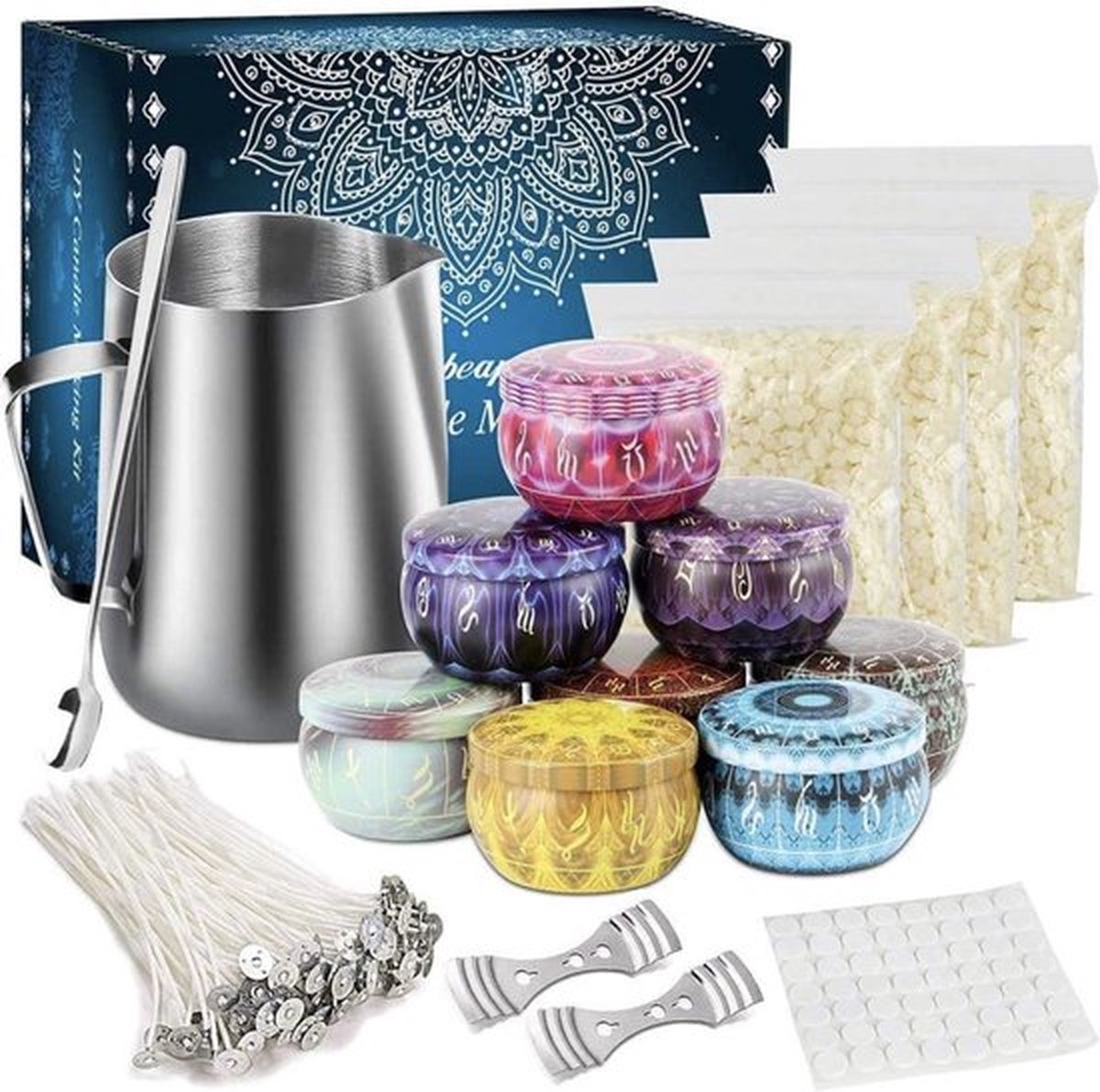 Kit De Fabrication De Bougies Bricolage DIY, Avec Descriptif, Inclure 4