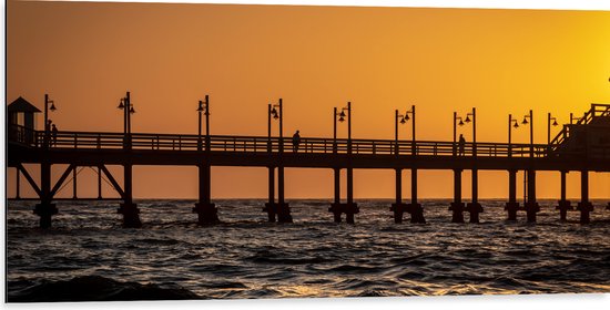 Dibond - Pier bij Zondsondergang - 100x50 cm Foto op Aluminium (Met Ophangsysteem)