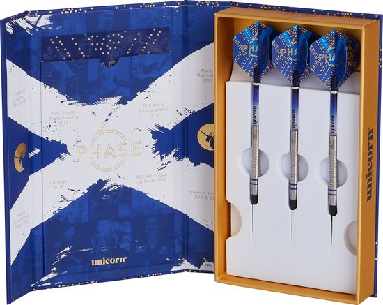 Unicorn - WC Gary Anderson Phase 6 - 70% Tungstène - 18 grammes - Fléchettes Softtip