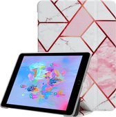 Cadorabo Tablet Hoesje voor Apple iPad AIR 2 2014 / AIR 2013 / PRO (9.7 inch) - Design Wit Roze Marmer - Ultra dunne beschermhoes gemaakt van flexibel TPU silicone met standfunctie