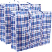 Cosy & Trendy opbergtas/hoes voor kussen/deken - 2 st - blauw - 80 x 70 x 30 cm