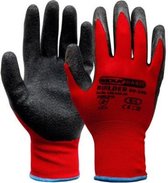 OXXA Builder 50-246 handschoen (12 paar) XXL/11 Oxxa - zwart/rood - Latex/polyester - Gebreid manchet - EN 388:2016